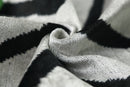 Modern Black & White Chevron Ikat Velvet Pillow – 16x16 Handmade Cushion