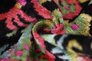 Luxury Silk Velvet Pillow 16x24 – Handmade Black Dragon Lumbar Cushion with Vibrant Colors