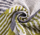 Luxury Silk Velvet Pillow 16x24 – Handmade Green & Gray Geometric Lumbar Cushion