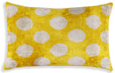 Luxury Silk Velvet Pillow 16x24 – Handmade Yellow Polka Dot Lumbar Cushion
