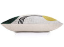 Luxury Silk Velvet Pillow 16x24 – Handmade Modern Geometric Lumbar Cushion in Yellow & Green