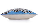 Luxury Blue Leopard Velvet Pillow 16x24 – Handmade Silk Lumbar Cushion with Bold Animal Print