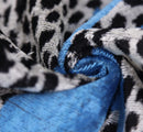 Luxury Blue Leopard Velvet Pillow 16x24 – Handmade Silk Lumbar Cushion with Bold Animal Print