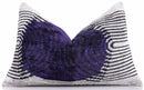 Luxury Purple Silk Velvet Throw Pillow 16x24 – Handmade Modern Geometric Lumbar