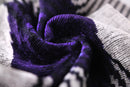 Luxury Purple Silk Velvet Throw Pillow 16x24 – Handmade Modern Geometric Lumbar