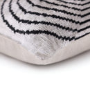 Handmade Silver Black Velvet Lumbar Pillow 16x24 – Modern Geometric Designer Cushion