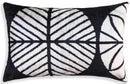 Luxury Black & White Silk Velvet Throw Pillow 16x24 – Handmade Geometric Designer Lumbar