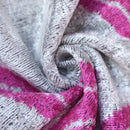 Handmade Silver & Pink Fuchsia Velvet Lumbar Pillow 16x24 – Modern Abstract Designer Cushion