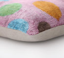 Luxury Polka Dot Silk Velvet Throw Pillow 16x24 – Handmade Multicolor Designer Lumbar