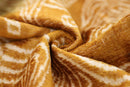 Luxury Golden Yellow Ikat Silk Velvet Throw Pillow 16x24 – Handmade Lumbar