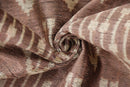 Luxury Silk Velvet Ikat Throw Pillow 16x24 – Taupe & Blush Handmade