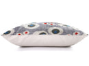 Luxury Gray Velvet Pillow 16x24 – Handmade Silk Lumbar Cushion with Modern Circle Motifs