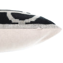 Luxury Black & White Geometric Velvet Pillow 16x24 – Handmade Silk Lumbar Cushion