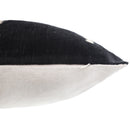 Luxury Minimalist Black Velvet Pillow 16x24 – Handmade Silk Lumbar Cushion with Ivory Accents