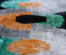 Green Orange Abstract Silk Velvet Lumbar Pillow – 16x24 Handmade Modern Cushion
