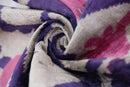 Purple & Pink Silk Velvet Ikat Lumbar Pillow 16x24 – Handmade