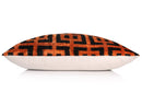 Burnt Orange Silk Velvet Geometric Lumbar Pillow 16x24
