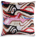 Abstract Multicolor Silk Velvet Pillow – 20x20 Handmade Art Deco Cushion