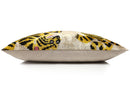 Golden Tiger Silk Velvet Lumbar Pillow – 16x24 Handmade Designer Cushion