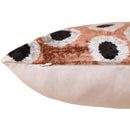 Copper Gold Black Dot Silk Velvet Lumbar Pillow – 16x24 Handmade Modern Cushion