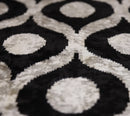 Black Silver Silk Velvet Pillow – 20x20 Handmade Modern Ikat Cushion