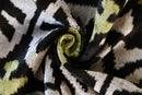 Green and Black Silk Velvet Ikat Pillow 16x16 Handmade Luxury Cushion