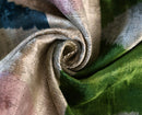 Green and Beige Abstract Silk Velvet Pillow 16x24 Handmade Luxury Cushion
