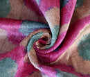 Pink and Aqua Circle Silk Velvet Pillow 16x24 Handmade Luxury Cushion