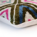 Multicolor Diamond Silk Velvet Pillow – 16x24 Handmade Luxury Cushion