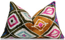 Multicolor Diamond Silk Velvet Pillow – 16x24 Handmade Luxury Cushion