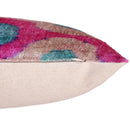 Pink and Aqua Circle Silk Velvet Pillow 16x24 Handmade Luxury Cushion