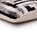 Black & Silver Maze Silk Velvet Pillow 16x16 Handmade Luxury Cushion