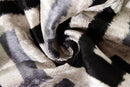 Black & Silver Maze Silk Velvet Pillow 16x16 Handmade Luxury Cushion