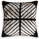 Black & Ivory Chevron Silk Velvet Pillow 16x16 Handmade Luxury Cushion