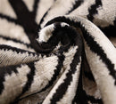 Black & Ivory Chevron Silk Velvet Pillow 16x16 Handmade Luxury Cushion