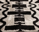 Black & Ivory Tribal Silk Velvet Pillow 16x16 Handmade Luxury Cushion