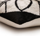 Black & Ivory Petal Silk Velvet Pillow 16x16 Handmade Luxury Cushion