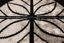 Black & Ivory Petal Silk Velvet Pillow 16x16 Handmade Luxury Cushion