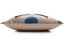 Blue & Black Geometric Silk Velvet Pillow 16x16 Handmade Luxury Cushion
