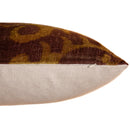 Hand-Knotted Ochre & Mahogany Ikat Lumbar Pillow - 16x24 Organic Dyed