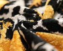 Luxury Black and Gold Silk Velvet Ikat Lumbar Pillow 16x24 Inch with Down Insert