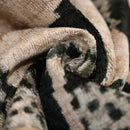 Luxury Black and Natural Silk Velvet Ikat Lumbar Pillow 16x24 Inch with Down Insert