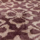 Luxury Silk Velvet Ikat Pillow in Mulberry and Cream 16x24 Inch with Down Feather Insert