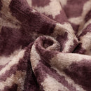 Luxury Silk Velvet Ikat Pillow in Mulberry and Cream 16x24 Inch with Down Feather Insert