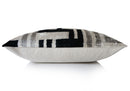 Hand-Knotted Geometric Maze Silk Velvet Pillow - 20x20 Black & Silver