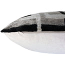 Hand-Knotted Geometric Maze Silk Velvet Pillow - 20x20 Black & Silver