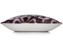 Hand-Knotted Plum Ikat Silk Velvet Pillow - 16x16 Organic Vegetable Dyed