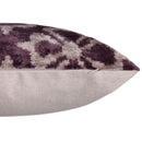 Hand-Knotted Plum Ikat Silk Velvet Pillow - 16x16 Organic Vegetable Dyed