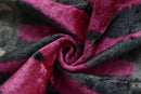 Luxury Pink, Charcoal and Natural Silk Velvet Ikat Lumbar Pillow 16x24 Inch with Down Insert