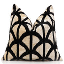 The Artisan Geometric Silk Velvet Pillow - Beige Bronze & Gold 20x20 in